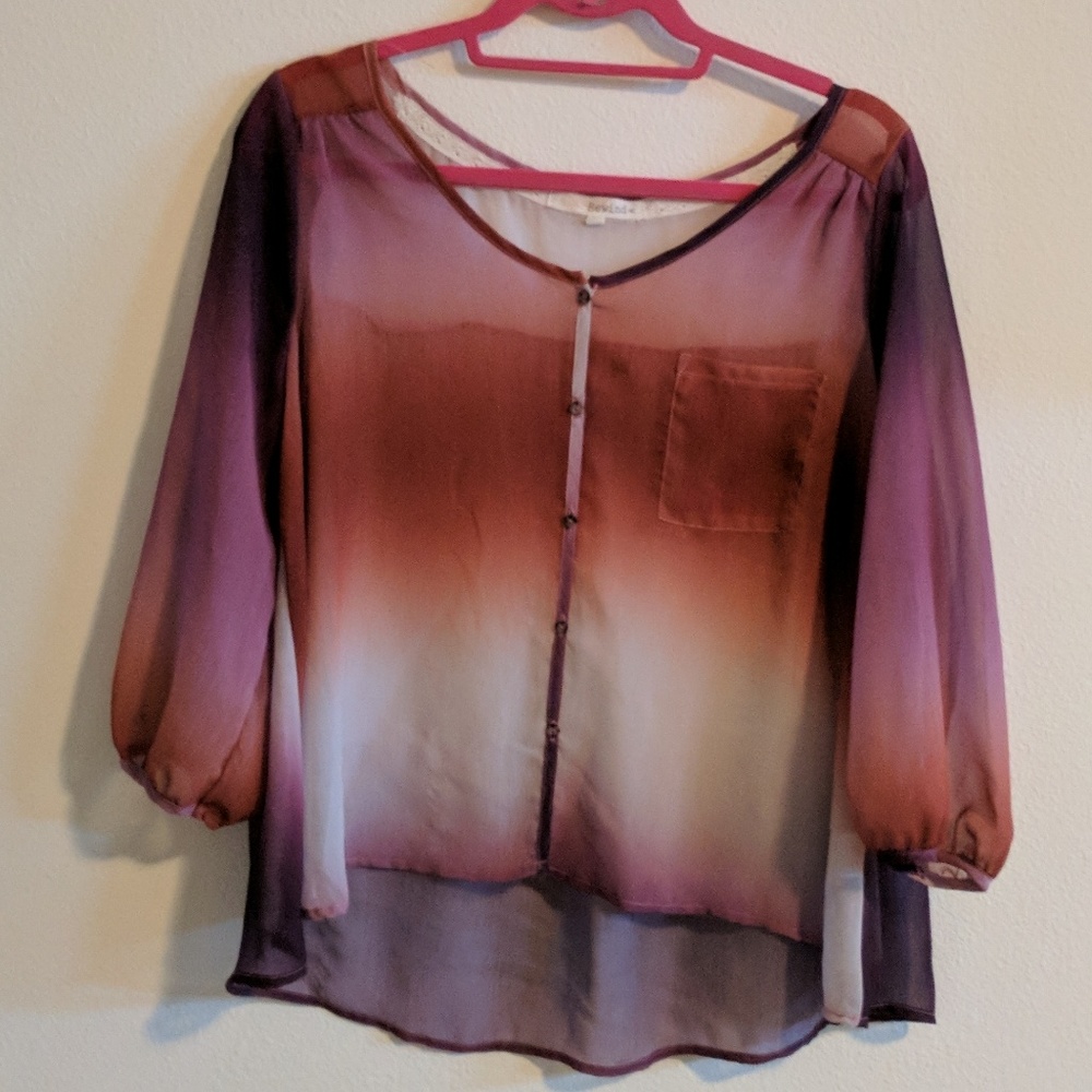 💲💲Sheer Ombre Boho Top